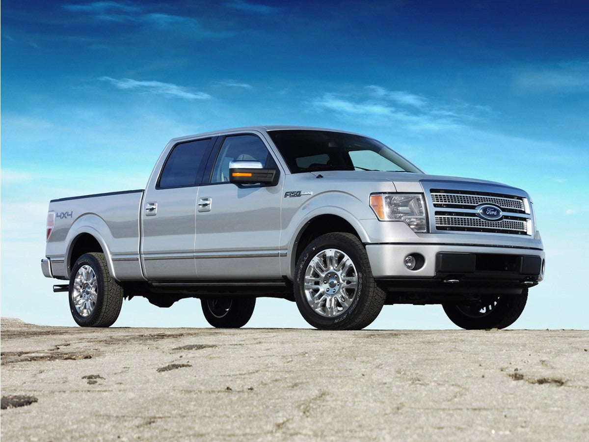 2012 Ford F-150 Platinum in White Platinum Clearcoat Metallic — front three-quarter view