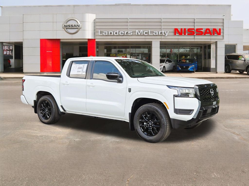 2026 Nissan Frontier SV in Glacier White — front three-quarter view