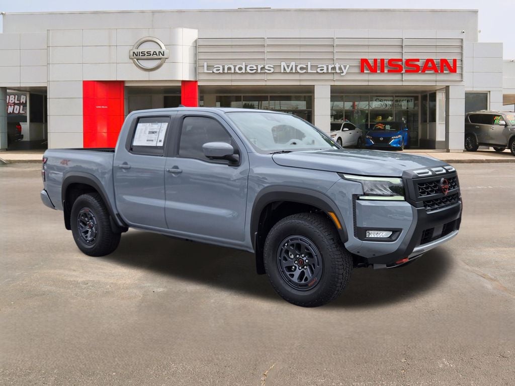 2026 Nissan Frontier PRO-4X in Boulder Gray Pearl — front three-quarter view