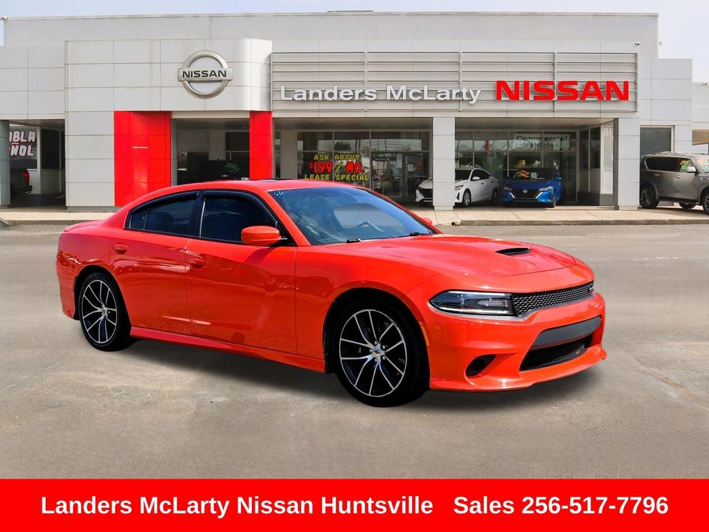 2018 Dodge Charger SXT Plus in Go Mango! — front three-quarter view