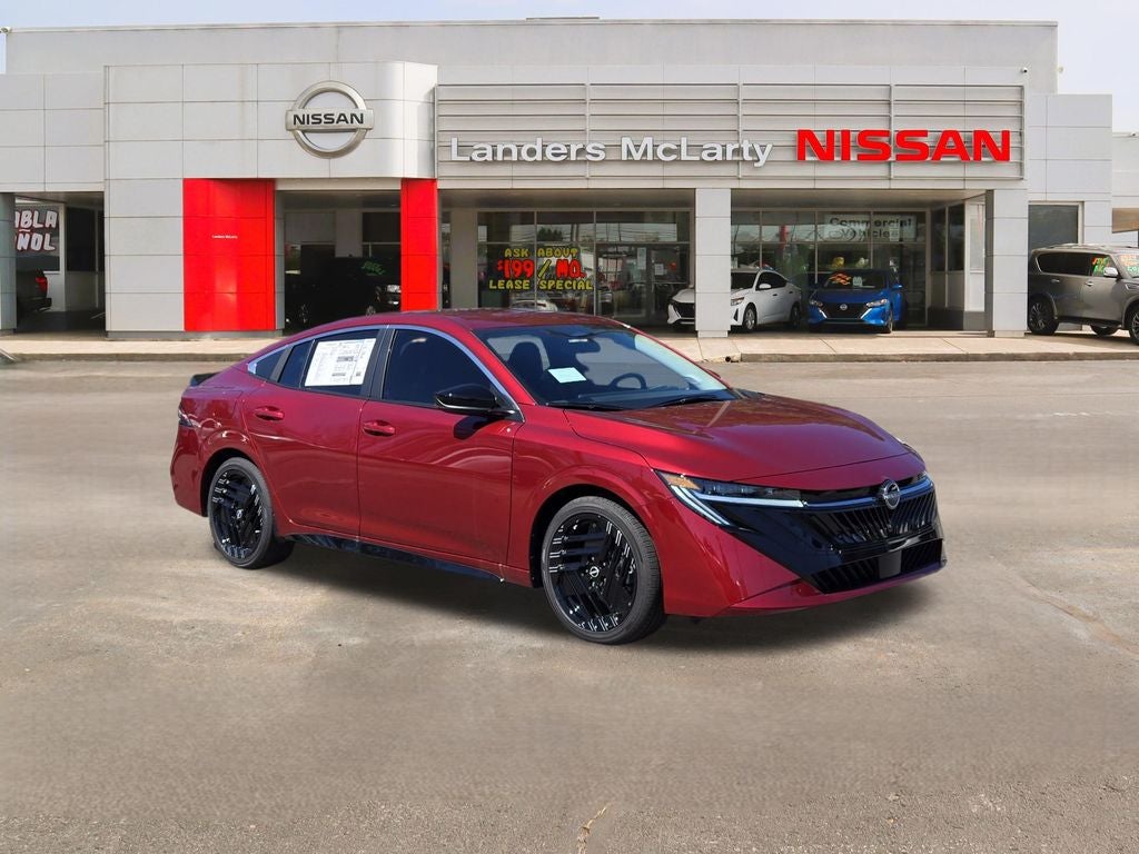 2026 Nissan Sentra SR in Scarlet Ember Tintcoat — front three-quarter view