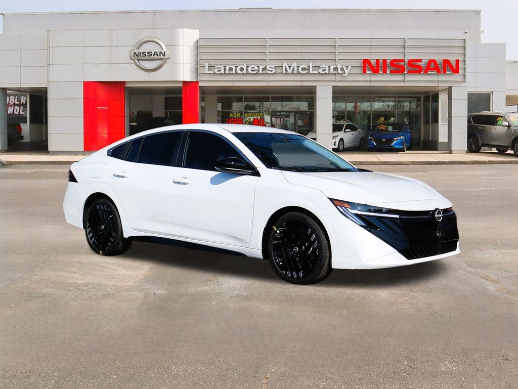 2026 Nissan Sentra SR in Aspen White/Super Black — front three-quarter view