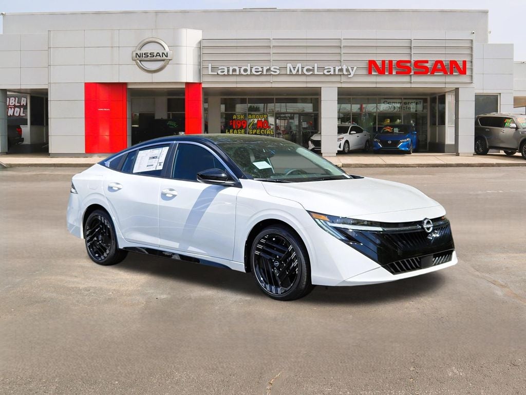 2026 Nissan Sentra SR in Aspen White/Super Black — front three-quarter view