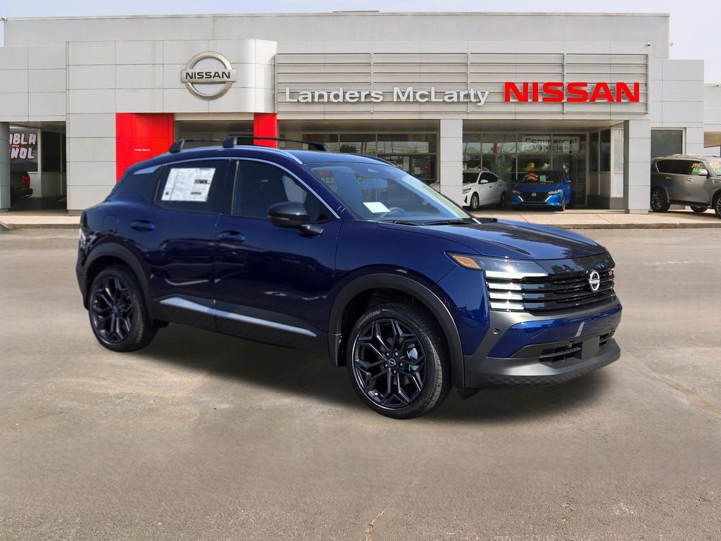 2026 Nissan Kicks SR in Deep Blue Pearl — front three-quarter view
