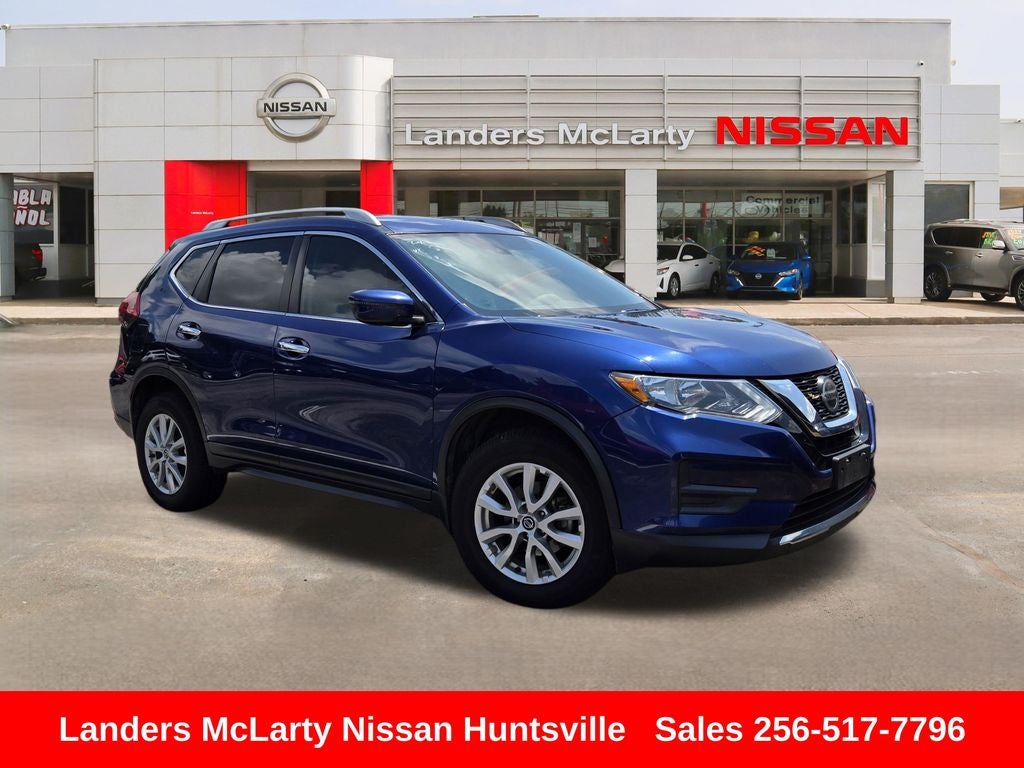 2020 Nissan Rogue SV in Caspian Blue Metallic — front three-quarter view