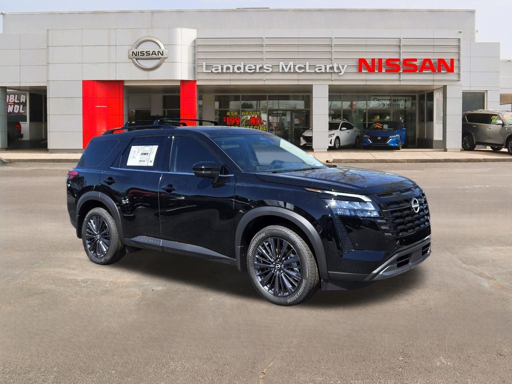 2026 Nissan Pathfinder SL in Super Black — front three-quarter view