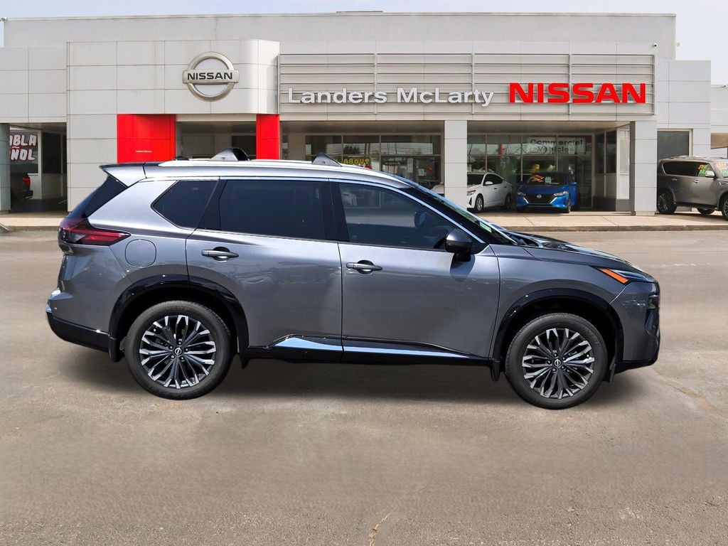 2026 Nissan Rogue Platinum in Gun Metallic — front three-quarter view