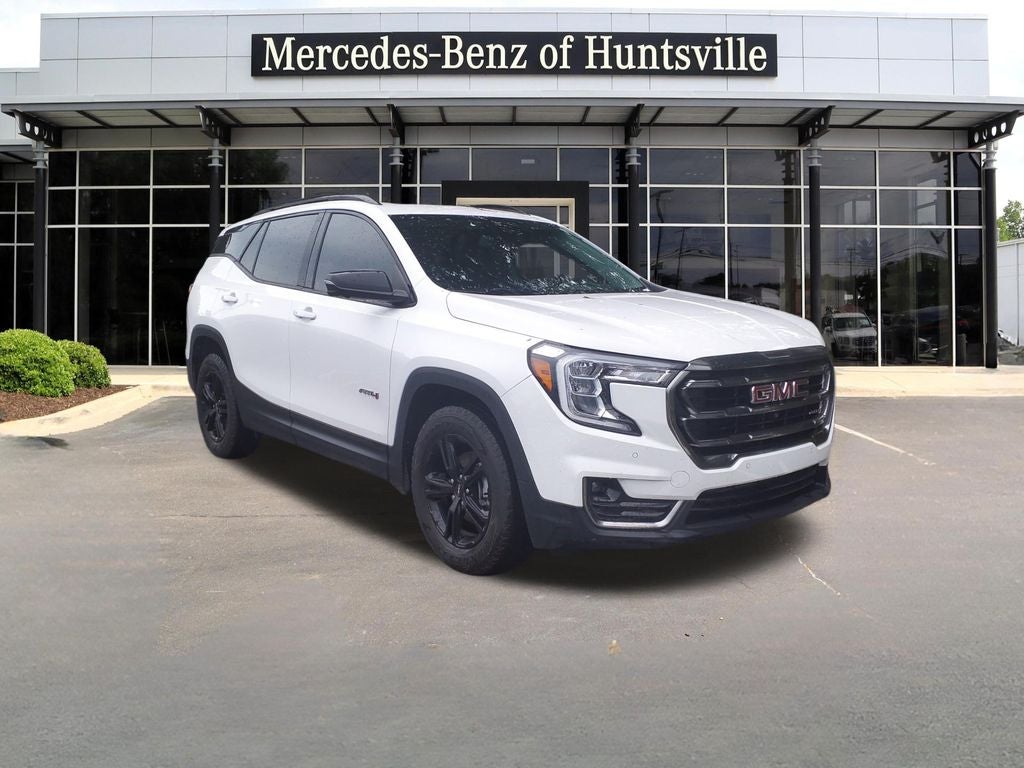 2022 GMC Terrain AT4 in Summit White — front three-quarter view